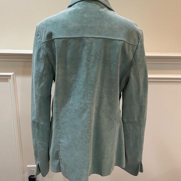 Pendleton Genuine Suede Leather Jacket Size L Seagram Green Blue EUC - Picture 14 of 14